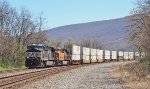 NS 4363 leads westbound stacks around Mexico Curve